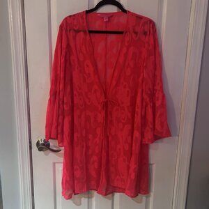 Lilly Pulitzer Motely Coverup Spicy Coral XL EUC